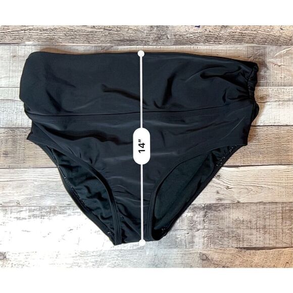 BOGOF Isabel Maternity 2pc Tankini Swimsuit Tropical Green Halter Black Bottom - Picture 9 of 15